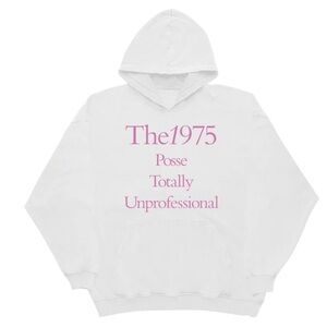 The 1975 TOTALLY UNPROFESSIONAL HOODIE‎ white/pink size large